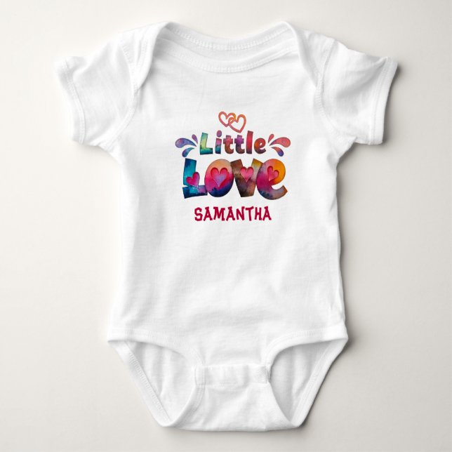 Body Para Bebê Pequeno Design de Amor com Dia dos Namorados (Frente)