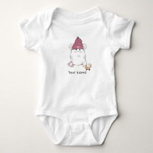 Body Para Bebê Pequeno e Bonito Hamster Nome Personalizado Bebê