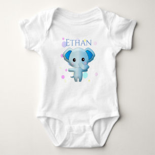 Body Para Bebê Pequeno Elefante Azul