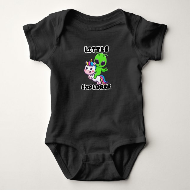 Body Para Bebê "Pequeno Explorador" Unicórnio Alien (Frente)