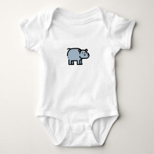 Body Para Bebê Pequeno Hippopotâmico