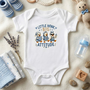 Body Para Bebê Pequeno Honk Grande Atitude Bebês Patos Adoráveis 