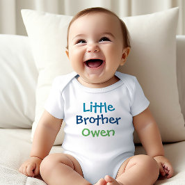 Body Para Bebê Pequeno Irmão Colorido Monogramas Boys