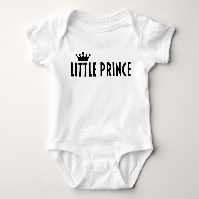 Body Para Bebê Pequeno menino Príncipe Onsie (Frente)