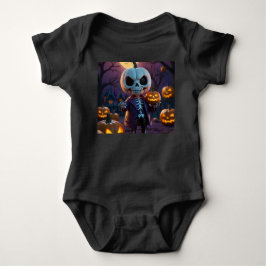 Body Para Bebê Pequeno Monstro Verde & Amigo Abóbora