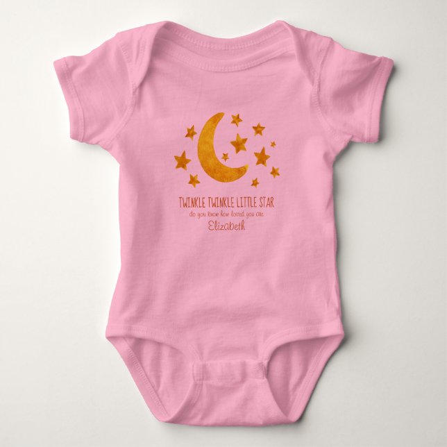 Body Para Bebê Pequeno Nome da Estrela Lua e Estrela Cura Úmida (Frente)