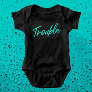 Body Para Bebê Pequeno Problema – Bodysuit de Bebê Script Azul Ve