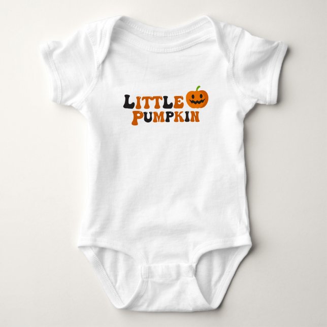 Body Para Bebê Pequeno Pumpkin Bebê Halloween Roupa (Frente)