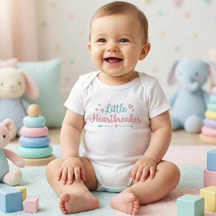 Body Para Bebê Pequeno Quebra-Coração Adorável: Dia dos Namorados