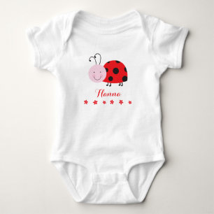 Body Para Bebê Pequeno Red Ladybug Personalizado Criança Creeper