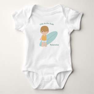 Body Para Bebê Pequeno surfista personaliza