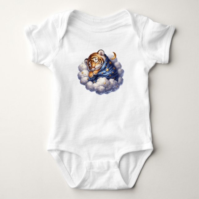 Body Para Bebê Pequeno tigre dormindo pacificamente (Frente)