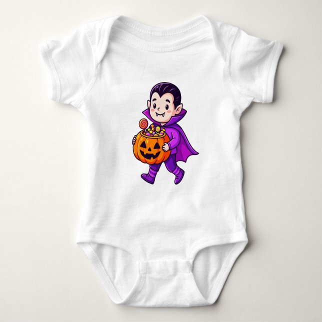 Body Para Bebê Pequeno Vampiro com Doce de Abóbora (Frente)
