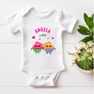 Body Para Bebê Pequenos cupcakes bonitos