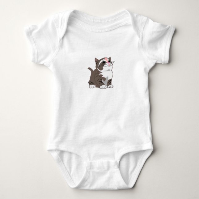 Body Para Bebê Pequenos Fatos De Bebê De Gato (Frente)