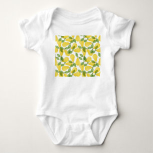 Body Para Bebê Peras de Aquarela: Padrão Pintado À Mão