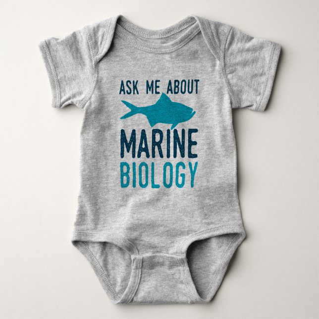 Body Para Bebê Pergunte-me sobre a biologia marinha (Frente)