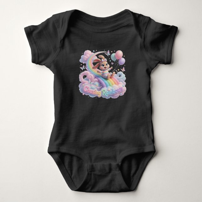 Body Para Bebê Perseguindo Arco-íris (Frente)