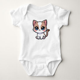 Body Para Bebê Personagem de desenho animado de gato de olhos azu