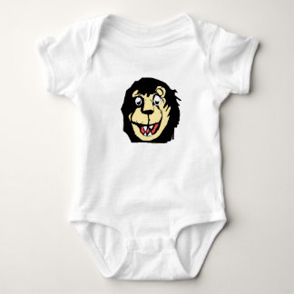 Body Para Bebê Personagem de Leão Sorridente Desenhado à Mão e Fo