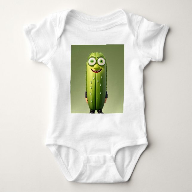 Body Para Bebê Personagem engraçada de pepino (Frente)