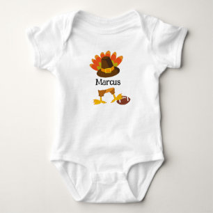 Body Para Bebê Personalidade do Cartoon de Ação de Graças de Fute