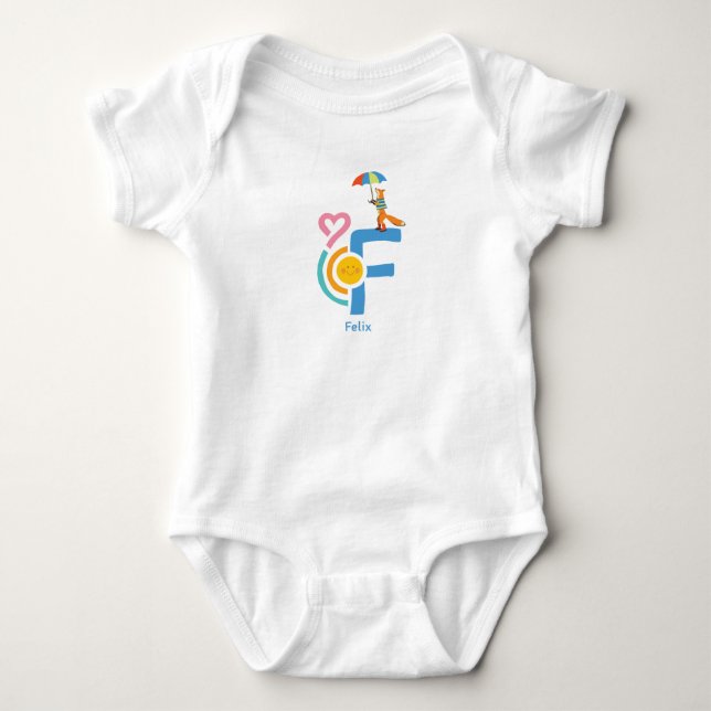 Body Para Bebê personalisierter Name F Baby Body Strampler  (Frente)