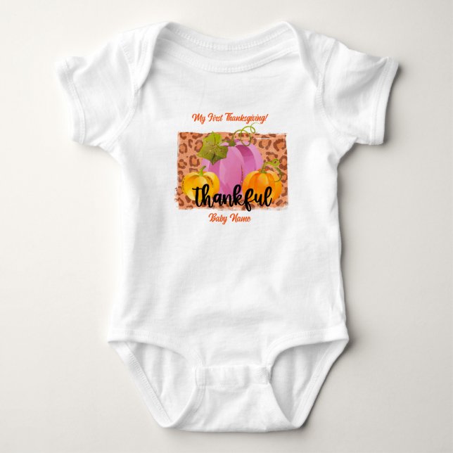 Body Para Bebê Personalização de outono agradecida (Frente)