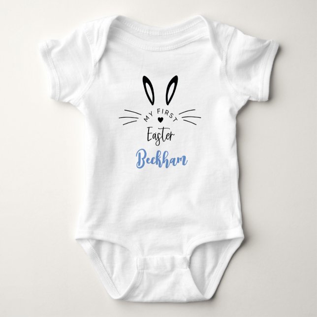 Body Para Bebê Personalizada Minha Primeira Páscoa Bebê Roupa (Frente)