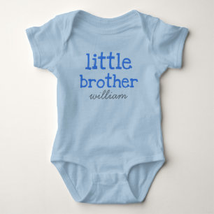 Body Para Bebê Personalizado Adicionar um Nome Texto Azul Irmão P