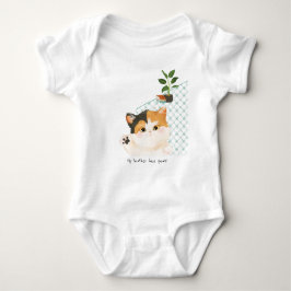 Body Para Bebê [Personalizado] Dia de um gato - Irmão/Irmã tem pa