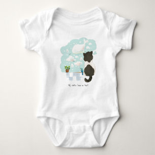 Body Para Bebê [Personalizado] Dia de um gato - Minha irmã tem u