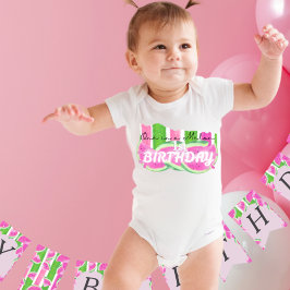Body Para Bebê Personalizado em um aniversário de Melon em qualqu