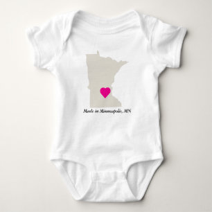 Body Para Bebê Personalizado Feito Em Minnesota State Love Tee