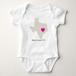 Body Para Bebê Personalizado Feito No Texas State Love Tee