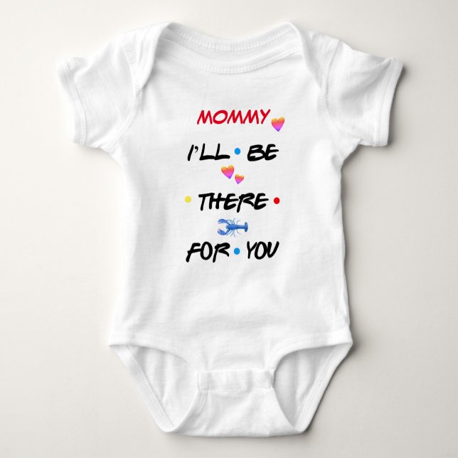 Body Para Bebê Personalizado ♥ MÃE EU ESTAREI AQUI PARA VOCÊ ♥ (Frente)