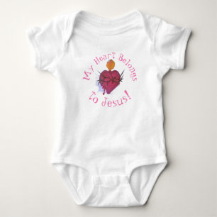 Body Para Bebê Personalizado "Meu Coração Pertence a Jesus"