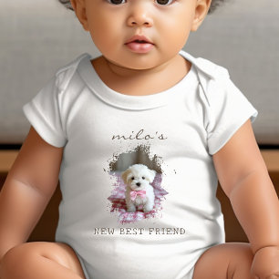 Body Para Bebê Personalizado [Nome do Pet] NOVO MELHOR AMIGO