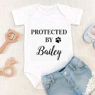 Body Para Bebê Personalizado Protegido Por Bebê De Cão