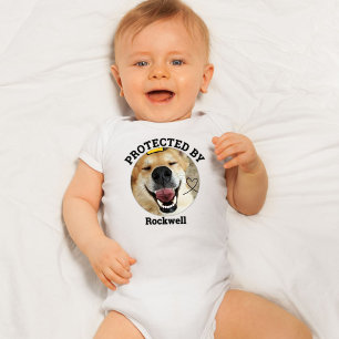 Body Para Bebê Personalizado Protegido Por Foto De Pet De Cão
