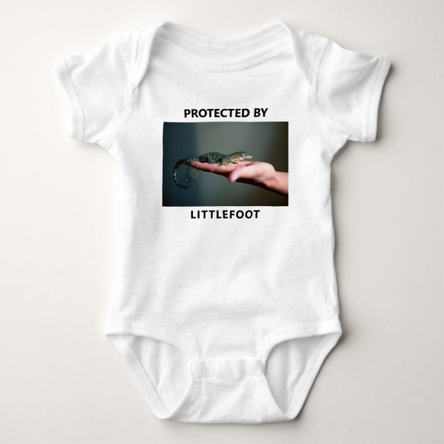 Body Para Bebê Personalizado Protegido Por Lizard Pet Foto Engraç (Frente)