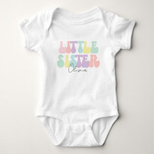Body Para Bebê Personalizado Retro Pastel Irmãzinha Personalizado