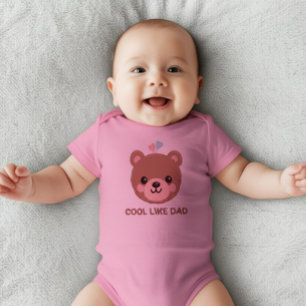 Body Para Bebê Personalizado Rosa Fofo Legal Como o Papai