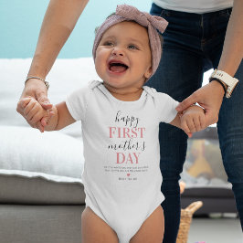 Body Para Bebê Personalizado Rosa Primeiro Dia das Mães