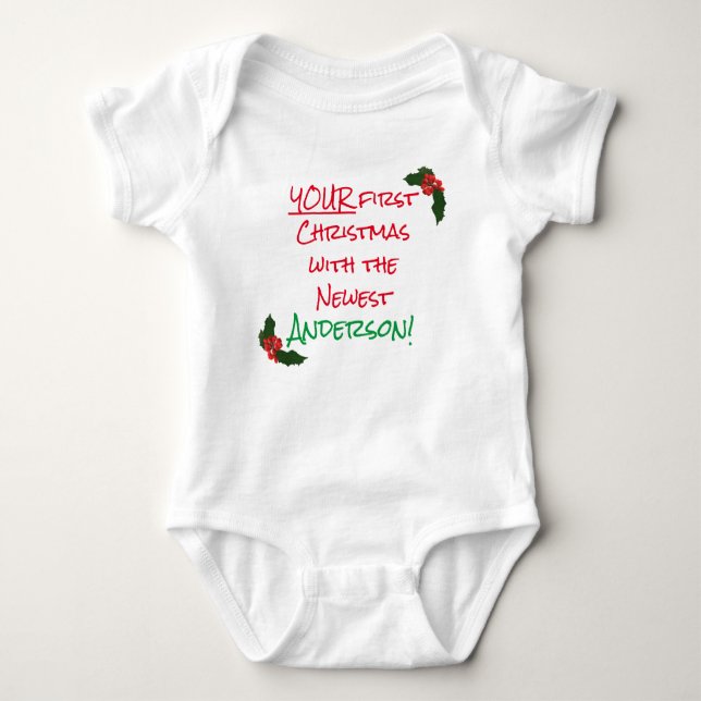 Body Para Bebê Personalizado Seu Bebê De Natal De 1rua (Frente)