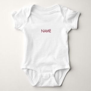 Body Para Bebê Personalizar com nome, burgundy minimalista de tex