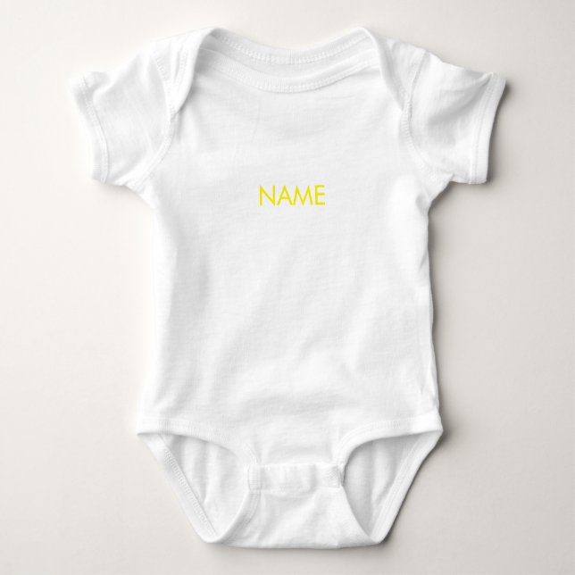 Body Para Bebê Personalizar com nome, texto mínimo branco branco (Frente)