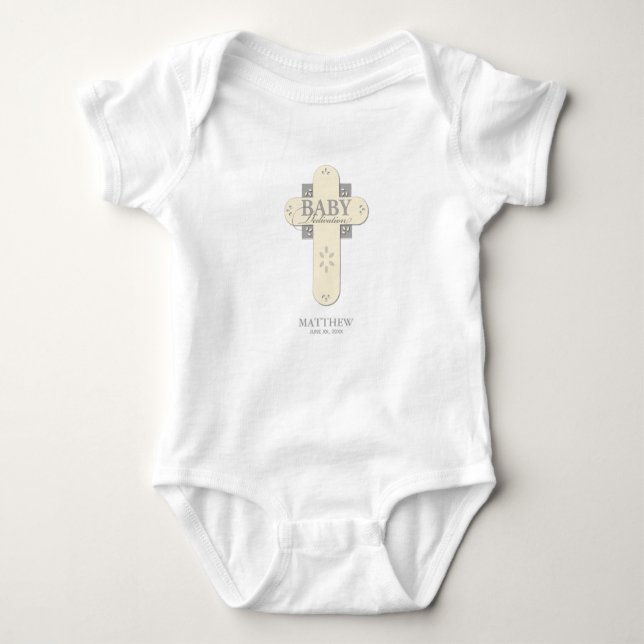 Body Para Bebê Personalizar, Creme de Dedicação de Bebês e Cruz d (Frente)