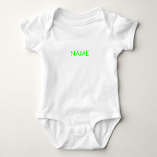 Body Para Bebê Personalizar letras verdes neon minimalistas de te