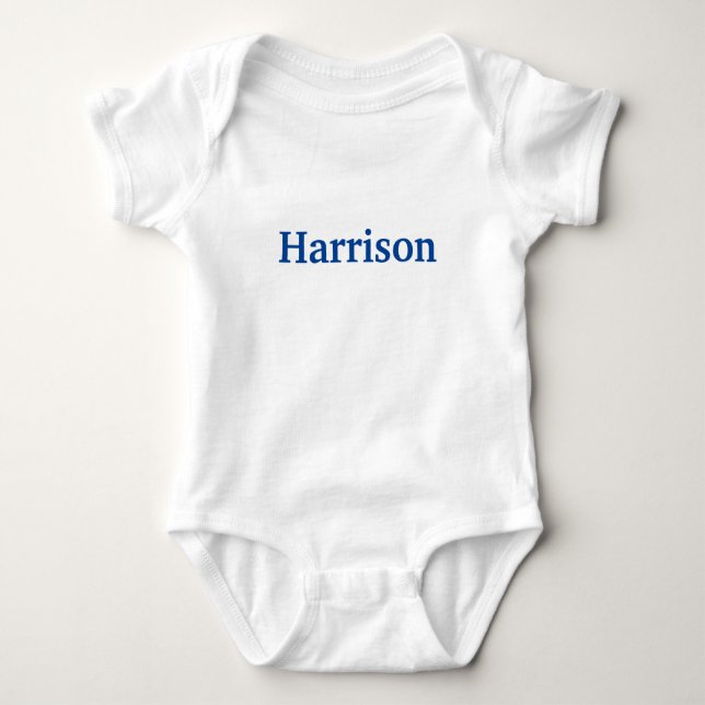Body Para Bebê Personalizar nome, texto letras azuis cinza (Frente)